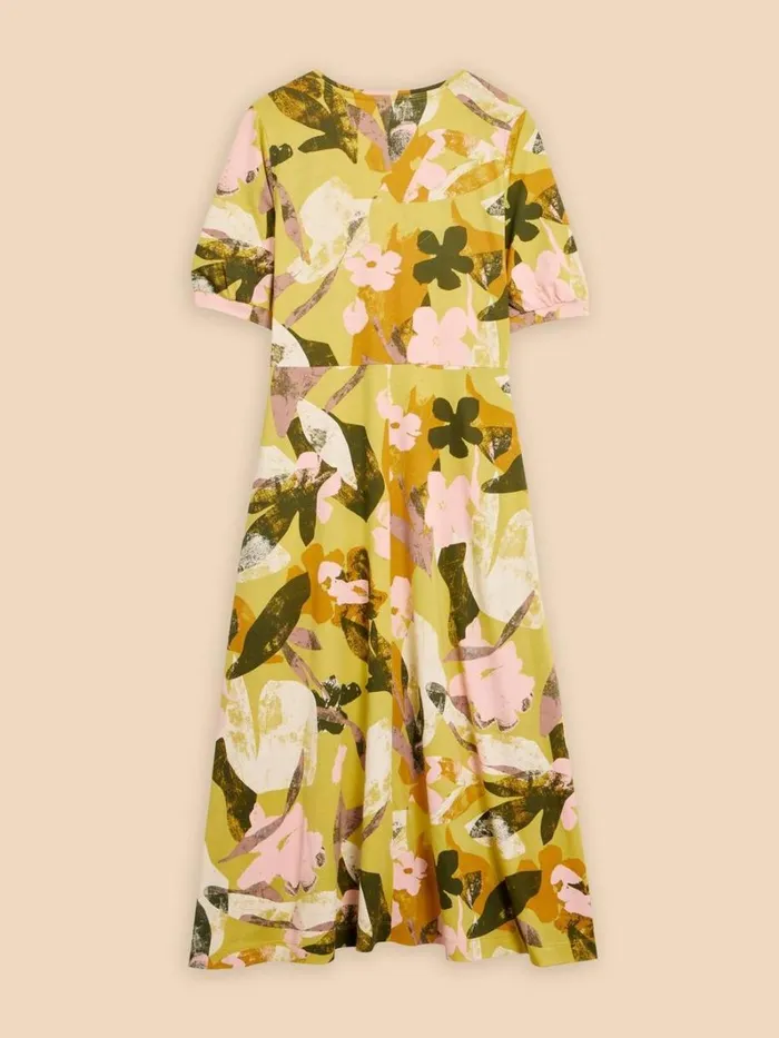 White Stuff DRESSES Megan Jersey Printed Dress Yellow Print 8211 Women White Stuff DRESSES Megan Jersey Printed Dress Yellow Print 8211 Women