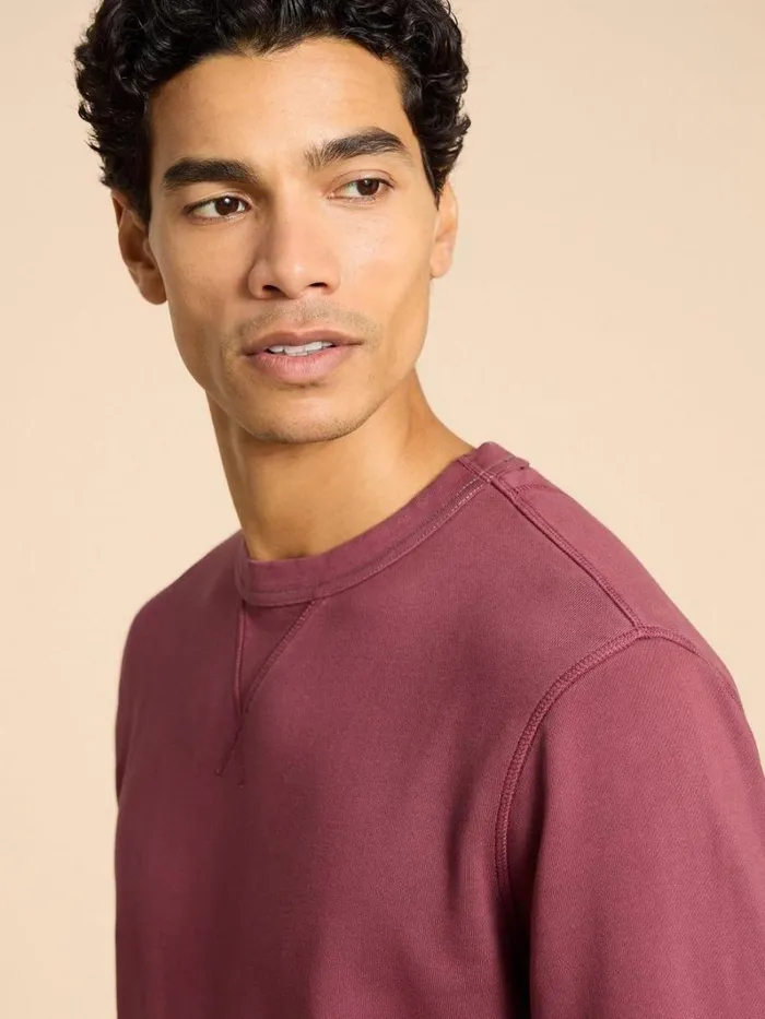 White Stuff KNITWEAR Crew Neck Sweat Mid Plum 8211 Men White Stuff KNITWEAR Crew Neck Sweat Mid Plum 8211 Men