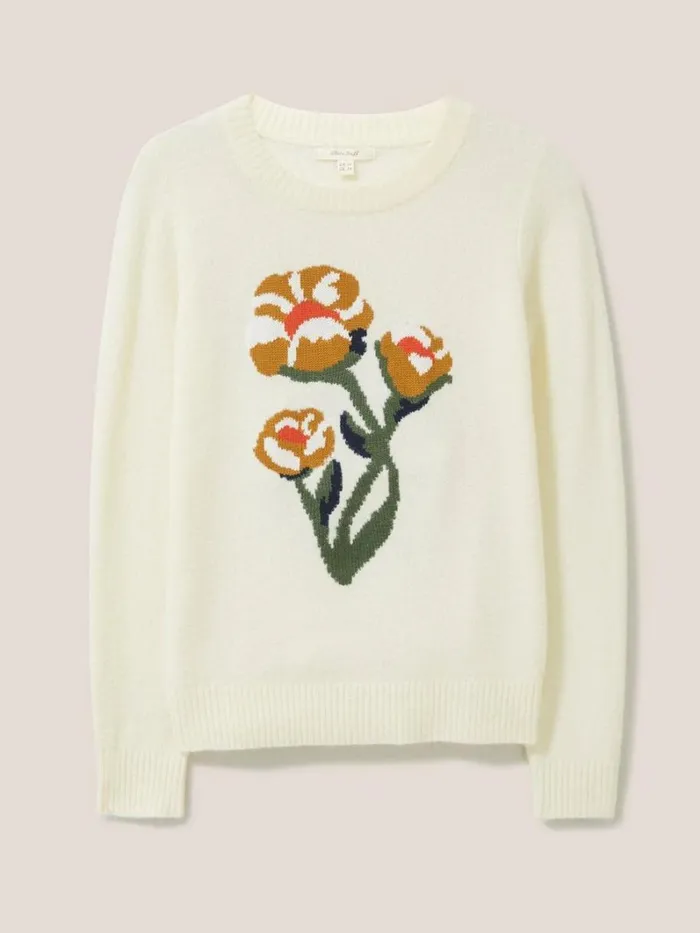 White Stuff KNITWEAR FLORRIE FLORAL JUMPER Pale Ivory 8211 Women White Stuff KNITWEAR FLORRIE FLORAL JUMPER Pale Ivory 8211 Women