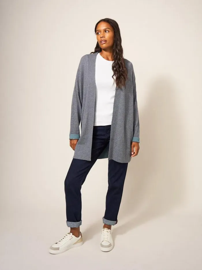 White Stuff KNITWEAR LAURA LONGLINE CARDI Grey Marl 8211 Women White Stuff KNITWEAR LAURA LONGLINE CARDI Grey Marl 8211 Women
