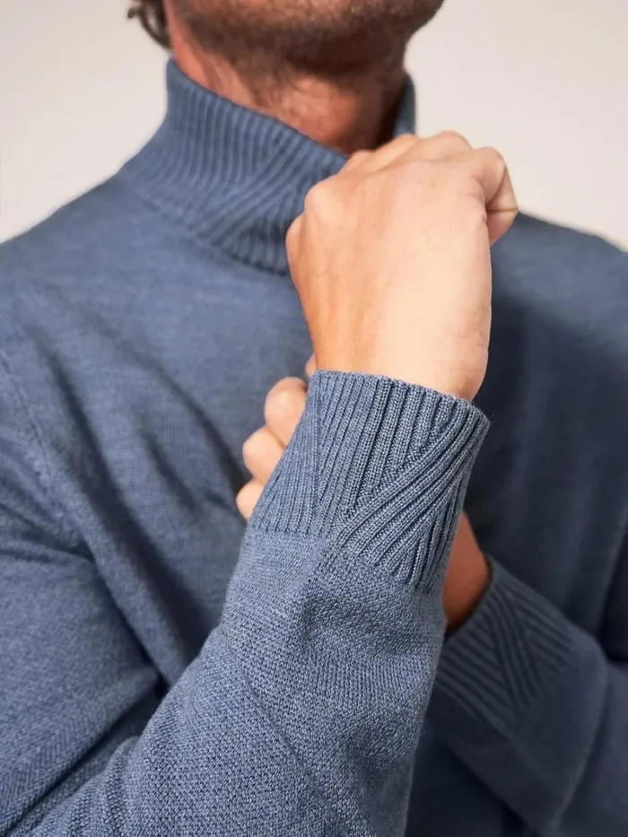 White Stuff KNITWEAR Newport Merino Funnel Chambray Blue 8211 Men White Stuff KNITWEAR Newport Merino Funnel Chambray Blue 8211 Men