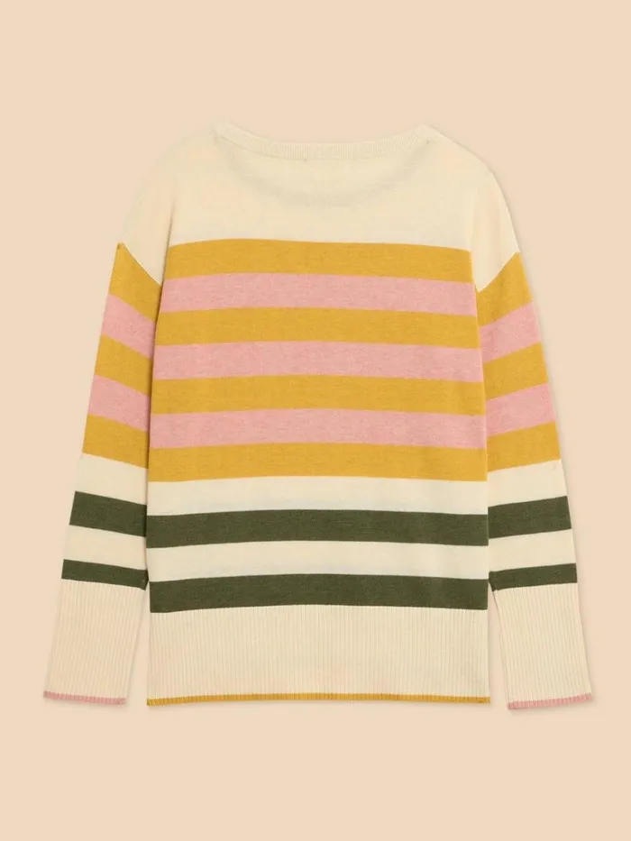 White Stuff KNITWEAR OLIVE STRIPE KNITTED JUMPER Natural Multi 8211 Women White Stuff KNITWEAR OLIVE STRIPE KNITTED JUMPER Natural Multi 8211 Women
