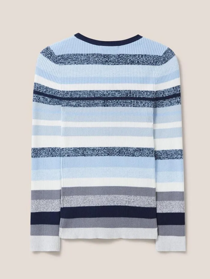 White Stuff KNITWEAR SKINNY RIBBED JUMPER Blue Multi 8211 Women White Stuff KNITWEAR SKINNY RIBBED JUMPER Blue Multi 8211 Women