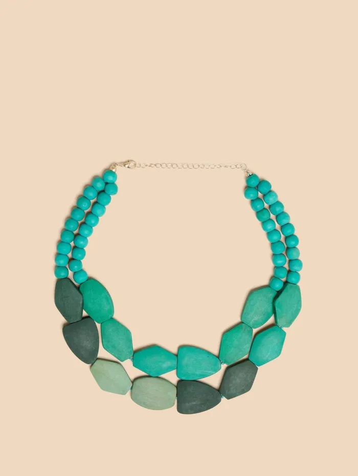 White Stuff NECKLACES Petunia Wood Necklace Blue Multi 8211 Women White Stuff NECKLACES Petunia Wood Necklace Blue Multi 8211 Women
