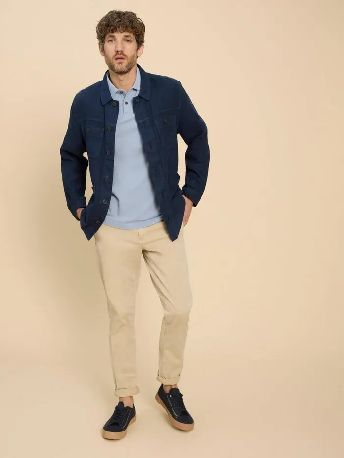 White Stuff POLO SHIRTS Utility Polo Light Blue 8211 Men