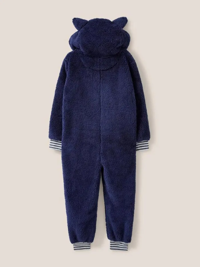 White Stuff PYJAMAS Penguin Onesie Chambray Blue 8211 Kids