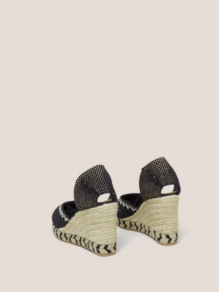 White Stuff SANDALS Embroidered Wedge Espadrille Pure Black 8211 Women White Stuff SANDALS Embroidered Wedge Espadrille Pure Black 8211 Women
