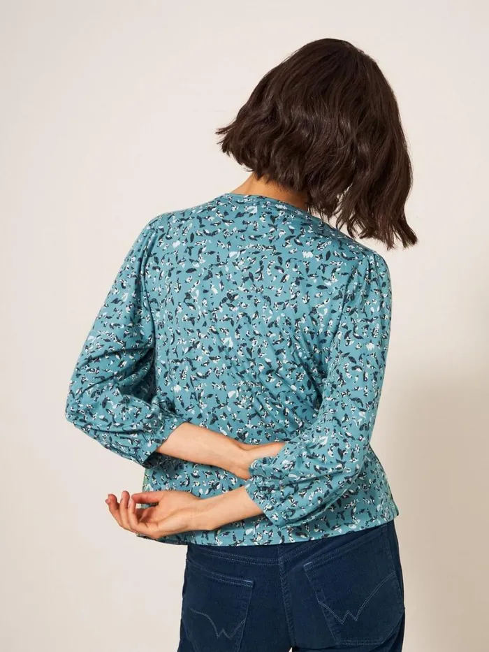 White Stuff SHIRTS and BLOUSES BENNIE TIE HEM SHIRT Teal Print 8211 Women White Stuff SHIRTS and BLOUSES BENNIE TIE HEM SHIRT Teal Print 8211 Women