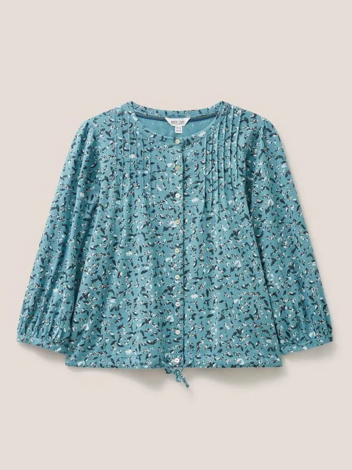 White Stuff SHIRTS and BLOUSES BENNIE TIE HEM SHIRT Teal Print 8211 Women White Stuff SHIRTS and BLOUSES BENNIE TIE HEM SHIRT Teal Print 8211 Women