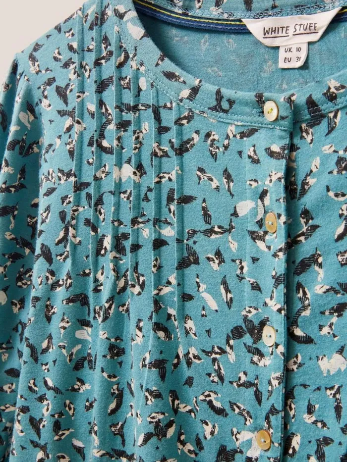 White Stuff SHIRTS and BLOUSES BENNIE TIE HEM SHIRT Teal Print 8211 Women White Stuff SHIRTS and BLOUSES BENNIE TIE HEM SHIRT Teal Print 8211 Women