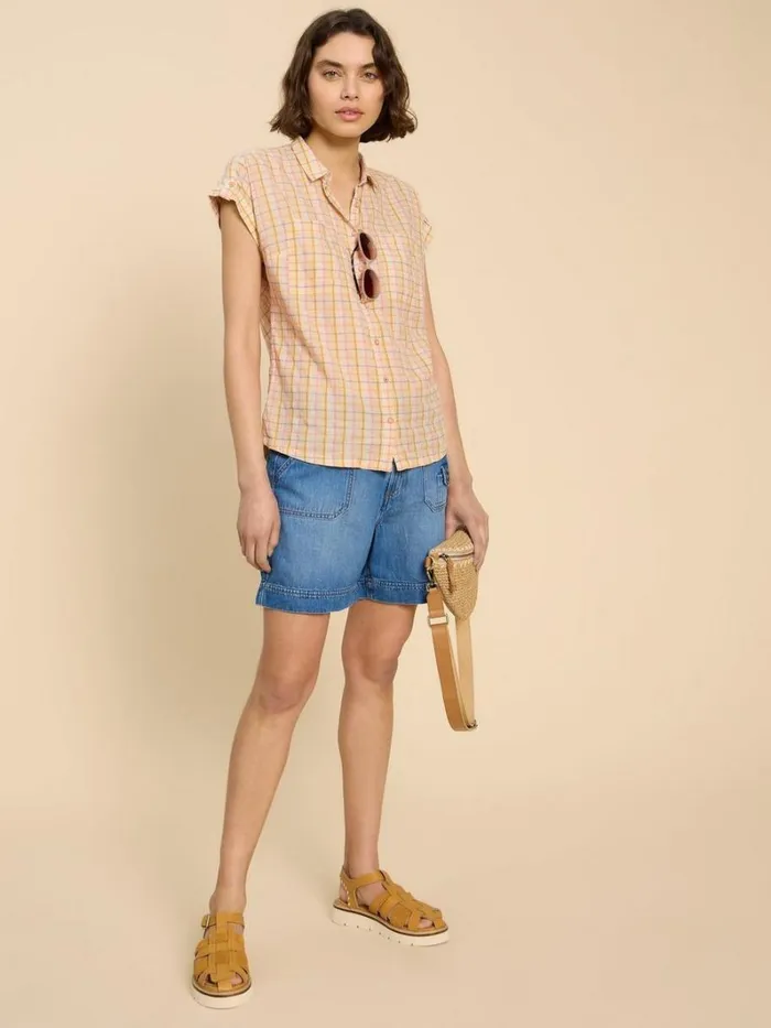 White Stuff SHIRTS and BLOUSES Ellie Check Shirt Natural Multi 8211 Women