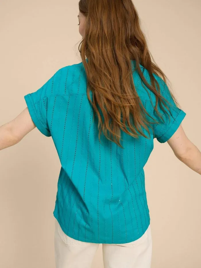 White Stuff SHIRTS and BLOUSES Ellie Cotton Broderie Shirt Bright Teal 8211 Women White Stuff SHIRTS and BLOUSES Ellie Cotton Broderie Shirt Bright Teal 8211 Women