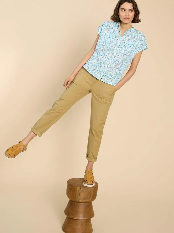 White Stuff SHIRTS and BLOUSES Ellie Organic Cotton Shirt Ivory Print 8211 Women