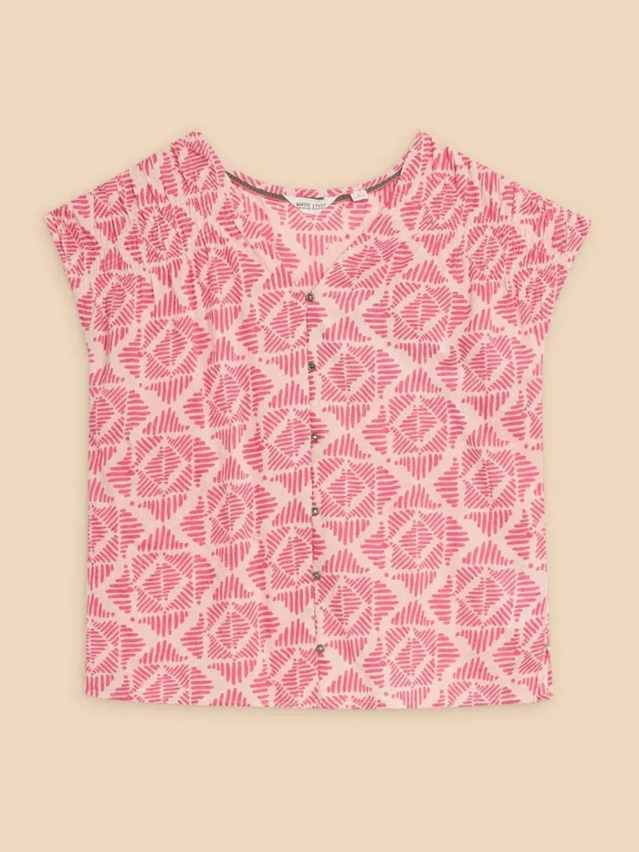 White Stuff SHIRTS and BLOUSES Rae Organic Cotton Vest Pink Print 8211 Women White Stuff SHIRTS and BLOUSES Rae Organic Cotton Vest Pink Print 8211 Women