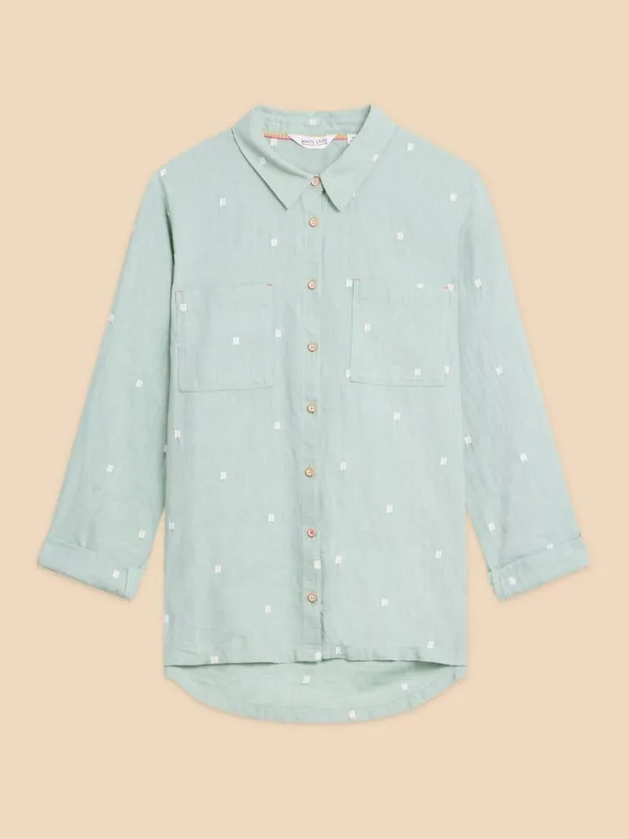 White Stuff SHIRTS and BLOUSES Sophie Organic Cotton Shirt Mid Green 8211 Women White Stuff SHIRTS and BLOUSES Sophie Organic Cotton Shirt Mid Green 8211 Women