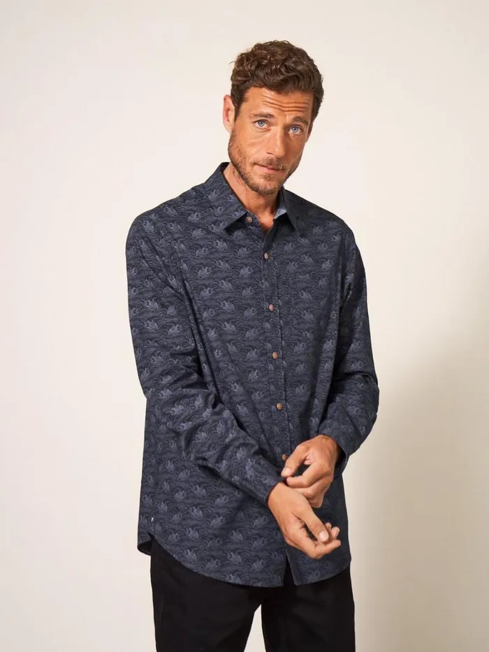 White Stuff SHIRTS Duck Printed Shirt Dark Navy 8211 Men