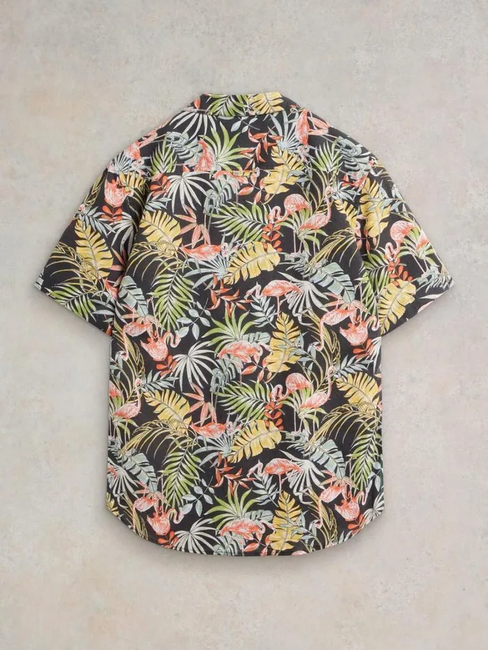 White Stuff SHIRTS Flamingo Printed SS Shirt Black Print 8211 Men White Stuff SHIRTS Flamingo Printed SS Shirt Black Print 8211 Men