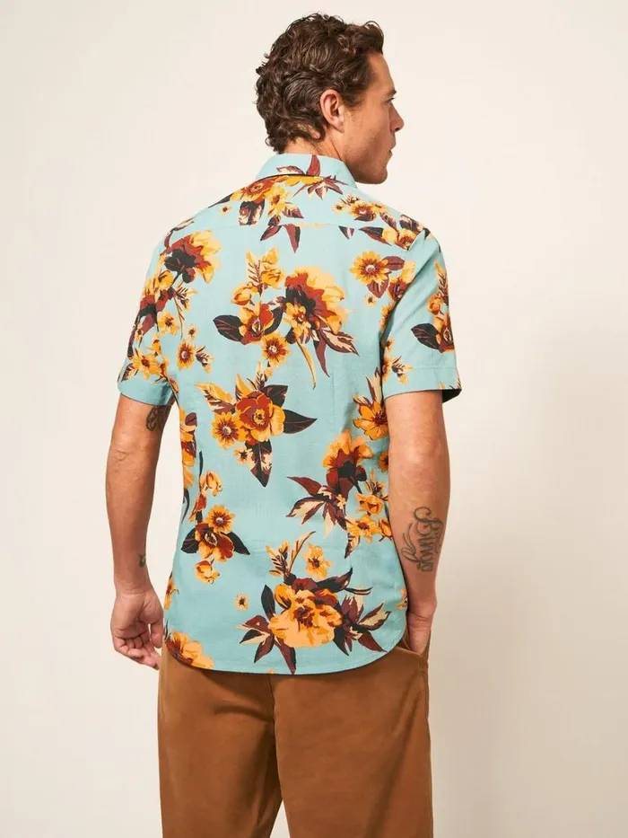 White Stuff SHIRTS Floral Printed Slim Fit Shirt Mint Green 8211 Men White Stuff SHIRTS Floral Printed Slim Fit Shirt Mint Green 8211 Men