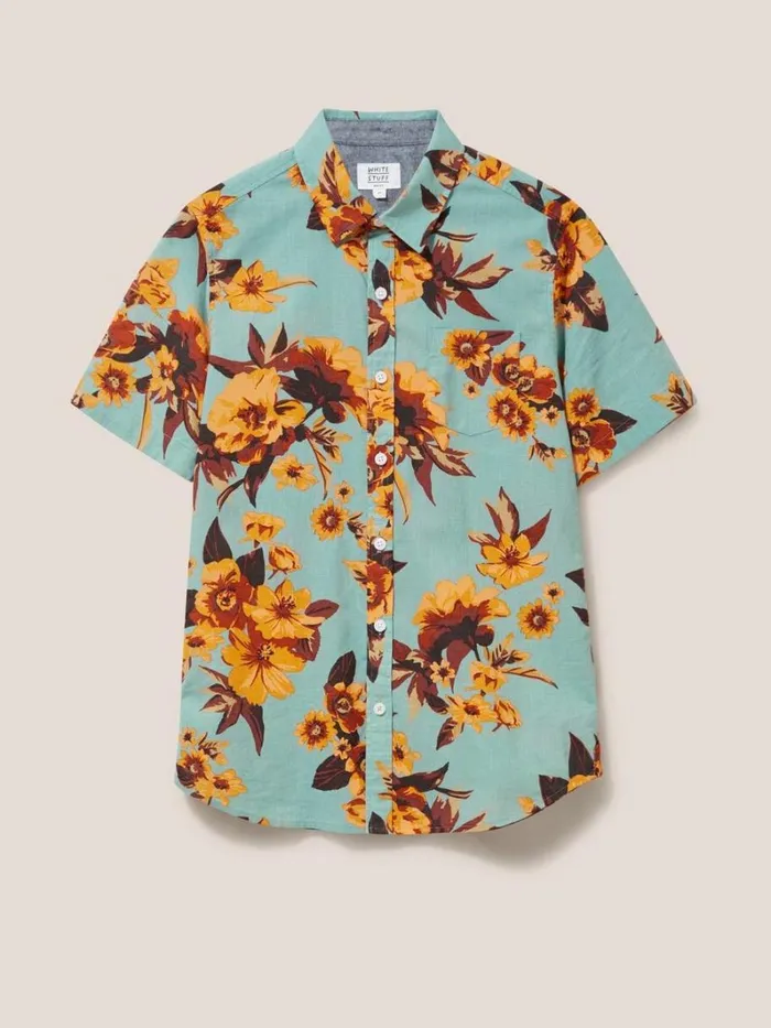 White Stuff SHIRTS Floral Printed Slim Fit Shirt Mint Green 8211 Men White Stuff SHIRTS Floral Printed Slim Fit Shirt Mint Green 8211 Men
