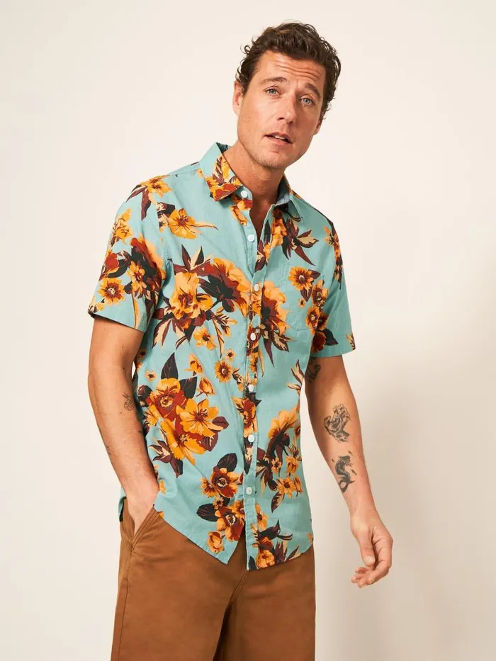 White Stuff SHIRTS Floral Printed Slim Fit Shirt Mint Green 8211 Men White Stuff SHIRTS Floral Printed Slim Fit Shirt Mint Green 8211 Men