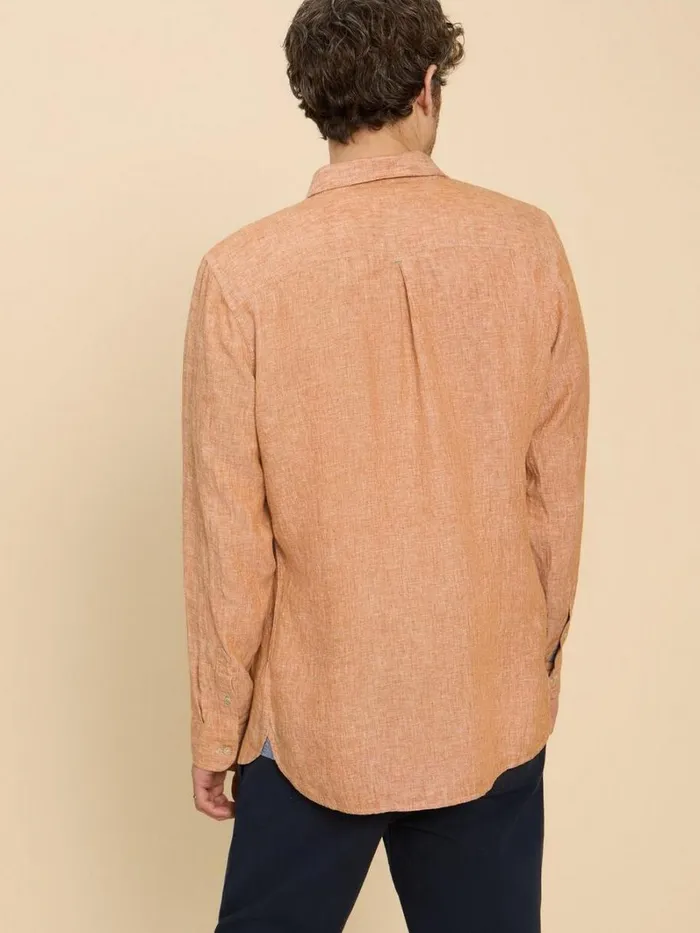 White Stuff SHIRTS Pembroke LS Linen Shirt Dark Orange 8211 Men White Stuff SHIRTS Pembroke LS Linen Shirt Dark Orange 8211 Men