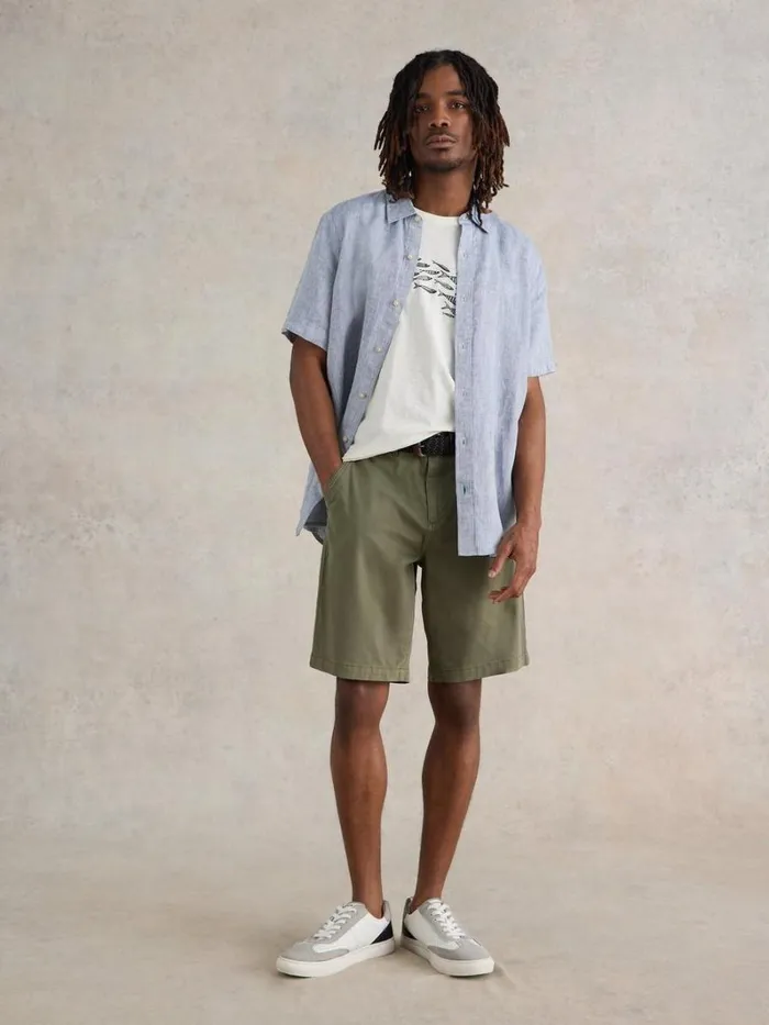 White Stuff SHIRTS Pembroke SS Linen Shirt Chambray Blue 8211 Men White Stuff SHIRTS Pembroke SS Linen Shirt Chambray Blue 8211 Men