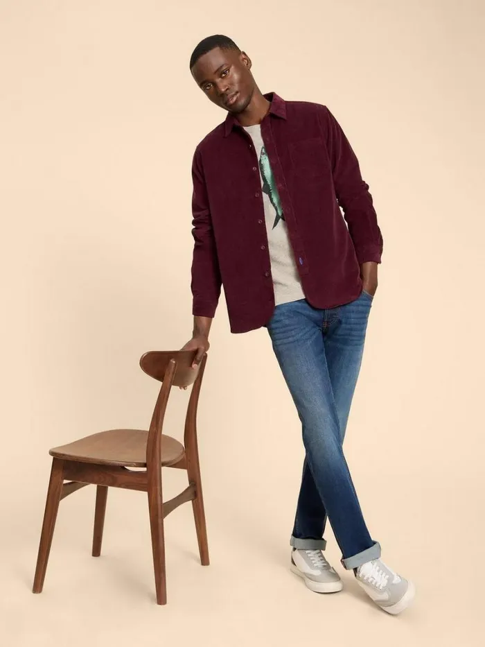 White Stuff SHIRTS Whitwick Cord Shirt Dk Red 8211 Men
