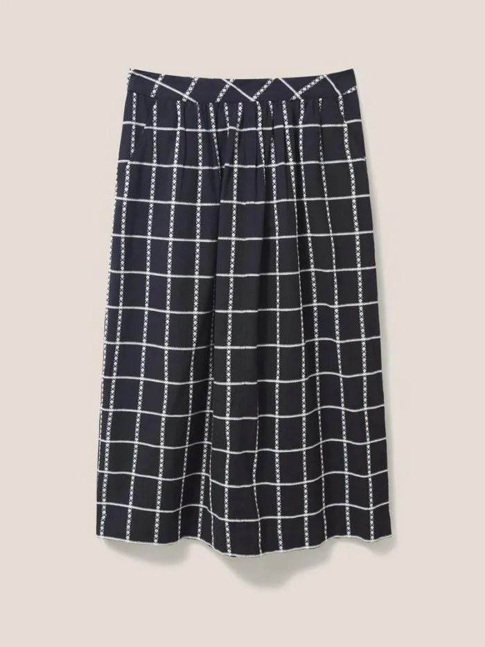 White Stuff SKIRTS Anya Check Midi Skirt Black Multi 8211 Women White Stuff SKIRTS Anya Check Midi Skirt Black Multi 8211 Women