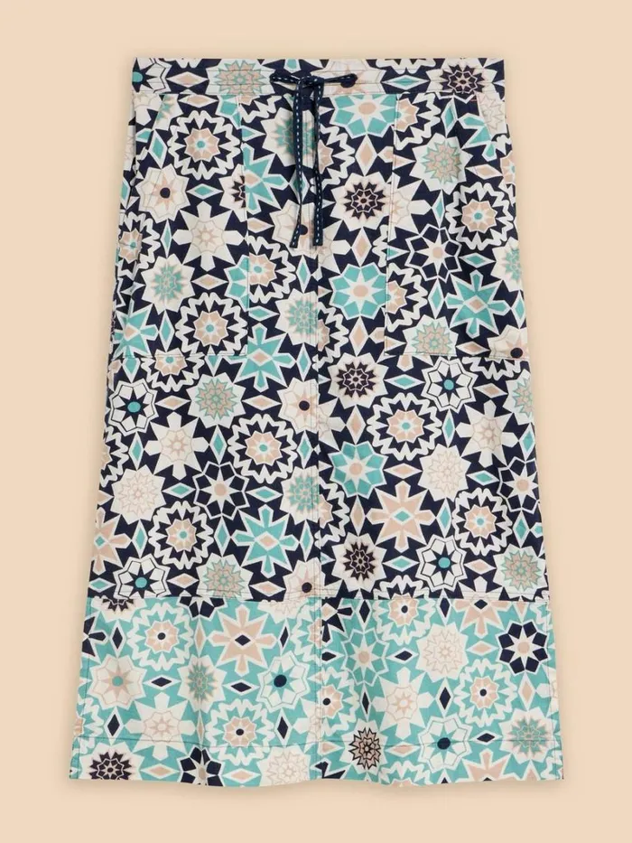 White Stuff SKIRTS Elle Linen Blend Skirt Navy Print 8211 Women White Stuff SKIRTS Elle Linen Blend Skirt Navy Print 8211 Women