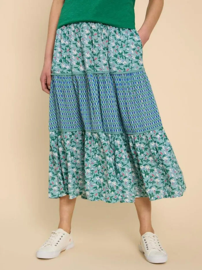 White Stuff SKIRTS Mabel Mixed Print Skirt Teal Print 8211 Women White Stuff SKIRTS Mabel Mixed Print Skirt Teal Print 8211 Women