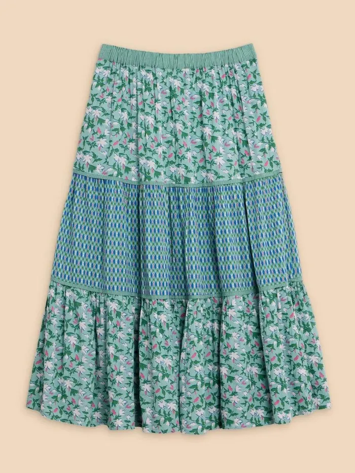 White Stuff SKIRTS Mabel Mixed Print Skirt Teal Print 8211 Women White Stuff SKIRTS Mabel Mixed Print Skirt Teal Print 8211 Women