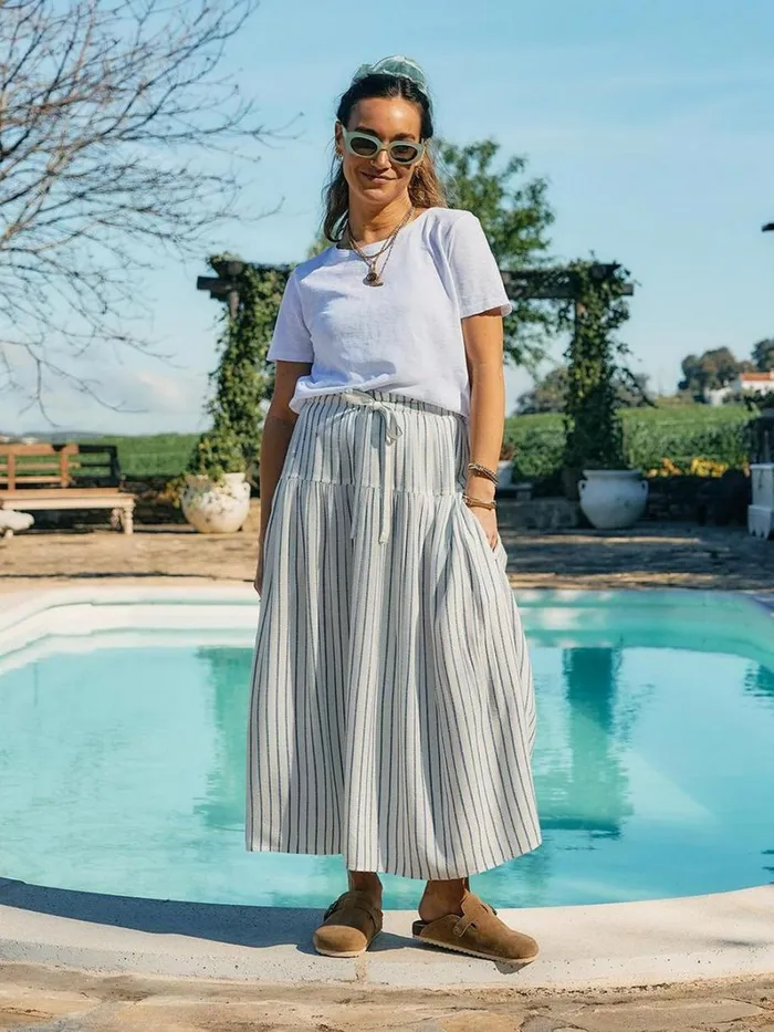 White Stuff SKIRTS Seema Eco Vero Stripe Skirt Ivory Multi 8211 Women White Stuff SKIRTS Seema Eco Vero Stripe Skirt Ivory Multi 8211 Women