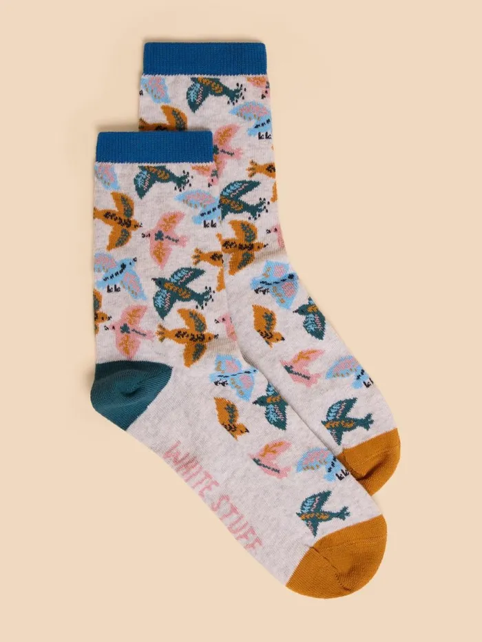 White Stuff SOCKS Flying Bird Ankle Sock Grey Multi 8211 Women White Stuff SOCKS Flying Bird Ankle Sock Grey Multi 8211 Women