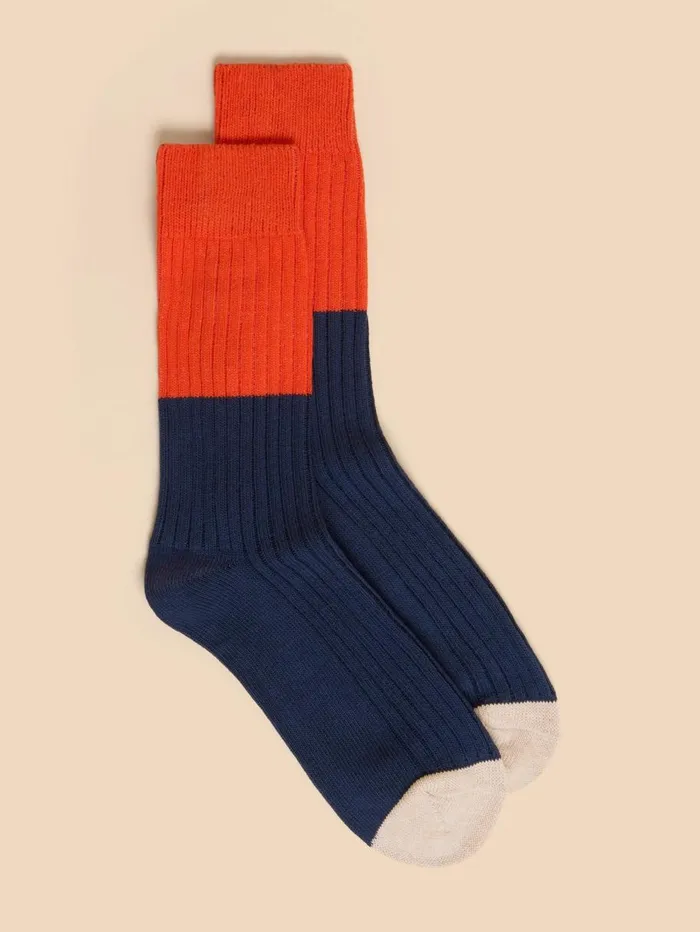 White Stuff SOCKS Ribbed Colour Block Ankle Sock Navy Multi 8211 Men White Stuff SOCKS Ribbed Colour Block Ankle Sock Navy Multi 8211 Men