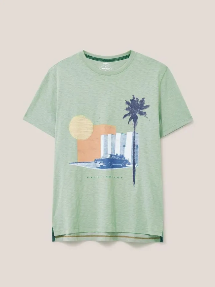 White Stuff TSHIRTS Palm Springs Graphic Tee Dusty Green 8211 Men