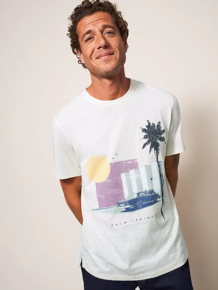 White Stuff TSHIRTS Palm Springs Graphic Tee Natural White 8211 Men