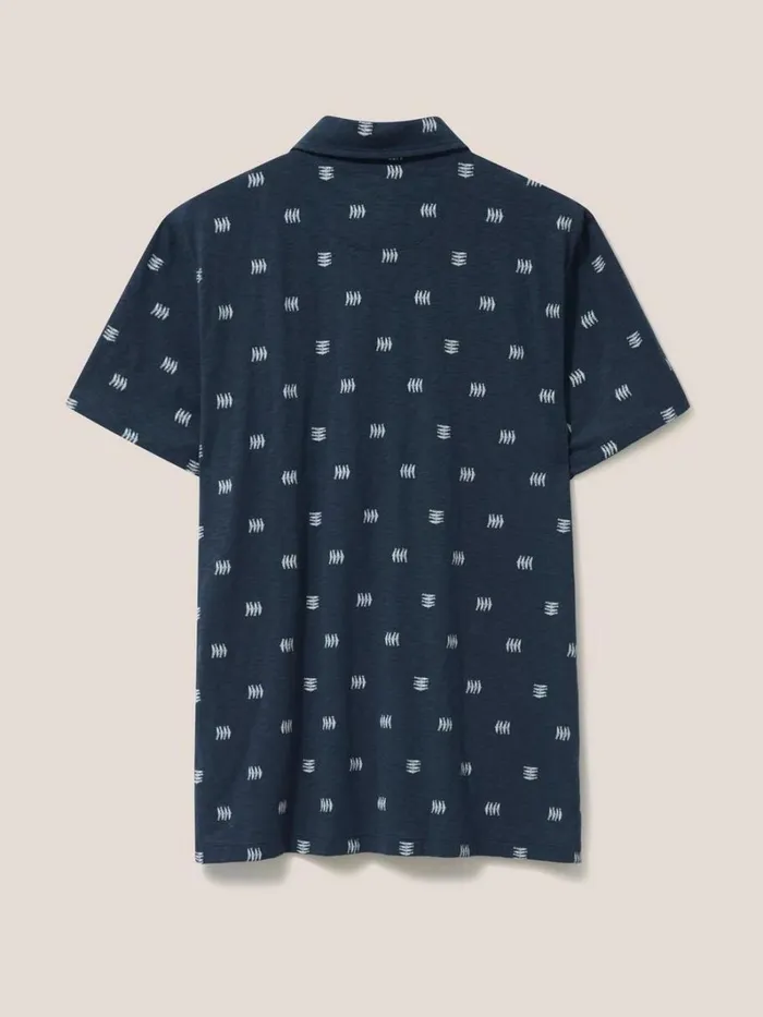 White Stuff TSHIRTS Sardine Printed SS Polo Navy 8211 Men