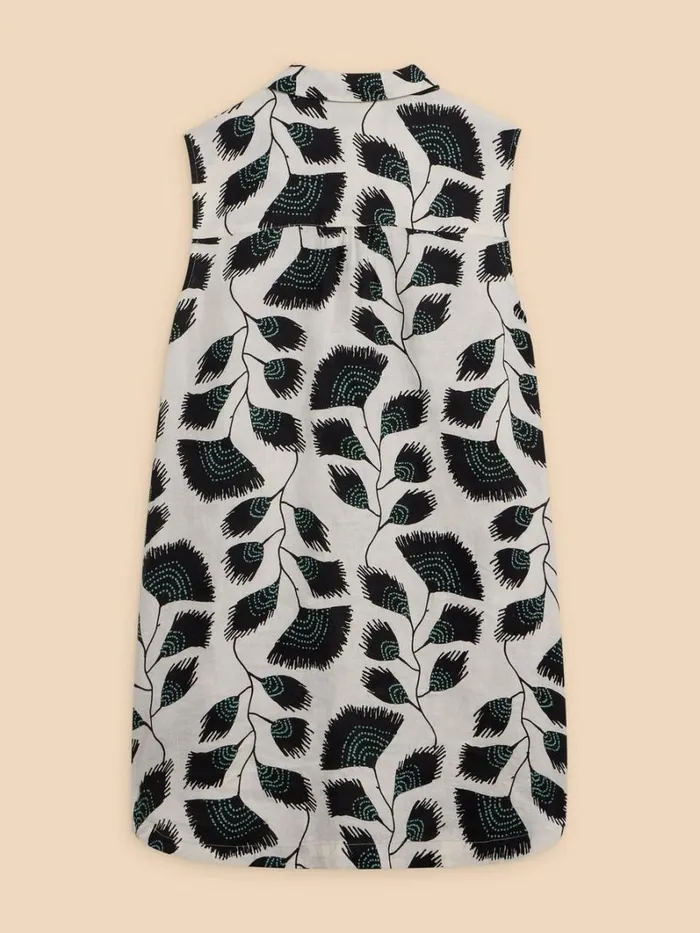 White Stuff TOPS and TEES Evelyn Sleeveless Linen Tunic Black Print 8211 Women White Stuff TOPS and TEES Evelyn Sleeveless Linen Tunic Black Print 8211 Women