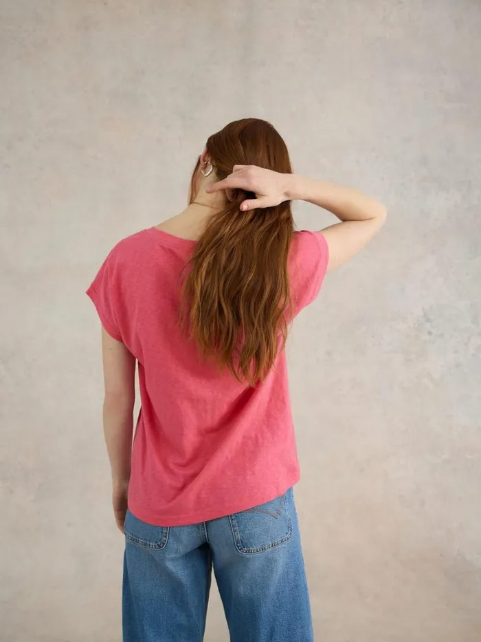 White Stuff TOPS and TEES NELLY NOTCH NECK COTTON TEE Light Pink 8211 Women White Stuff TOPS and TEES NELLY NOTCH NECK COTTON TEE Light Pink 8211 Women