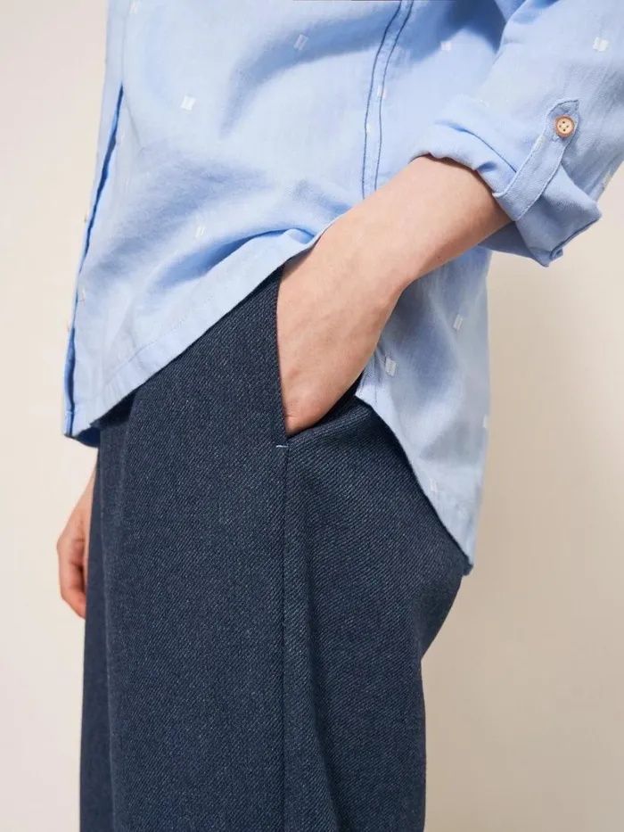 White Stuff TROUSERS Belle Tweedy Wide Leg Trouser Navy Multi 8211 Women