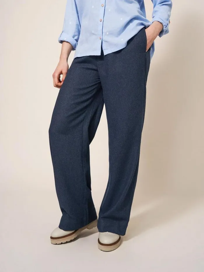 White Stuff TROUSERS Belle Tweedy Wide Leg Trouser Navy Multi 8211 Women White Stuff TROUSERS Belle Tweedy Wide Leg Trouser Navy Multi 8211 Women