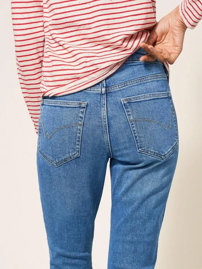 White Stuff TROUSERS Brooke Straight Crop Jean Light Denim 8211 Women