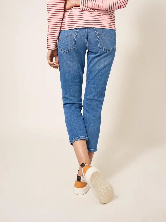 White Stuff TROUSERS Brooke Straight Crop Jean Light Denim 8211 Women