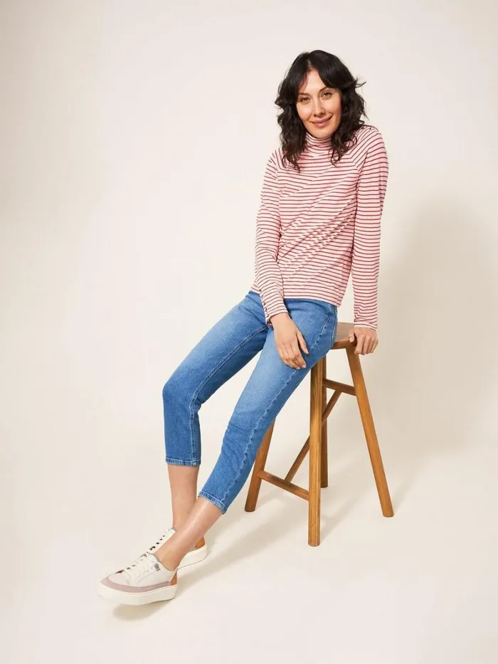 White Stuff TROUSERS Brooke Straight Crop Jean Light Denim 8211 Women