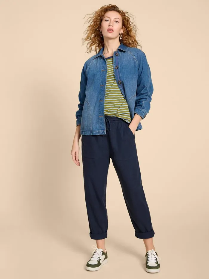 White Stuff TROUSERS Elle Linen Blend Trouser Dark Navy 8211 Women White Stuff TROUSERS Elle Linen Blend Trouser Dark Navy 8211 Women