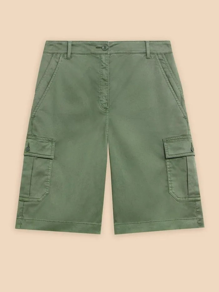 White Stuff TROUSERS Everleigh Cargo Shorts Mid Green 8211 Women