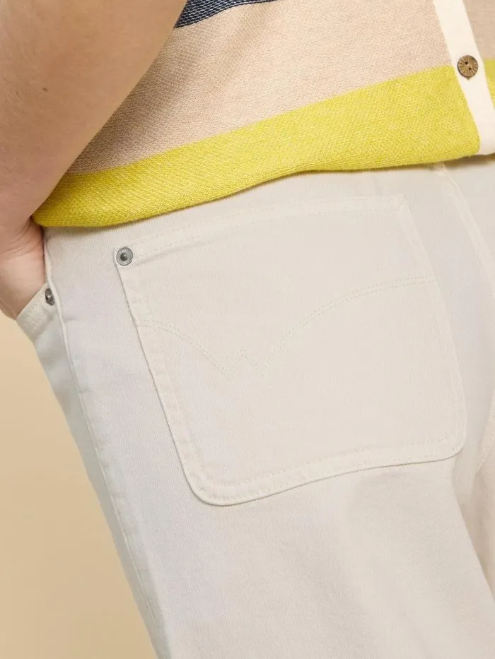 White Stuff TROUSERS Tia Wide Leg Crop Jean Natural White 8211 Women