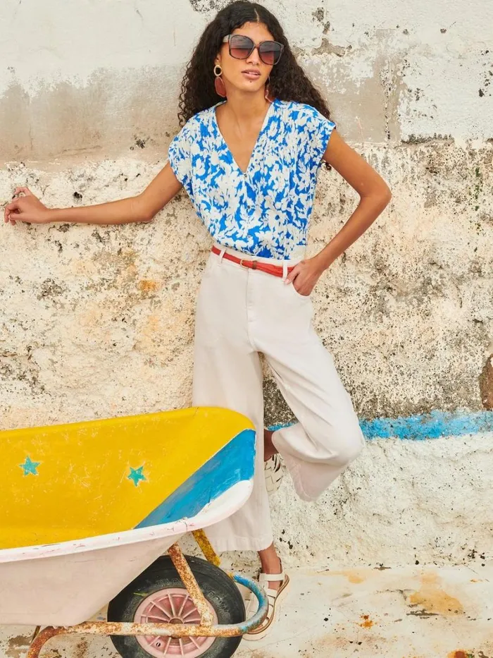 White Stuff TROUSERS Tia Wide Leg Crop Jean Natural White 8211 Women
