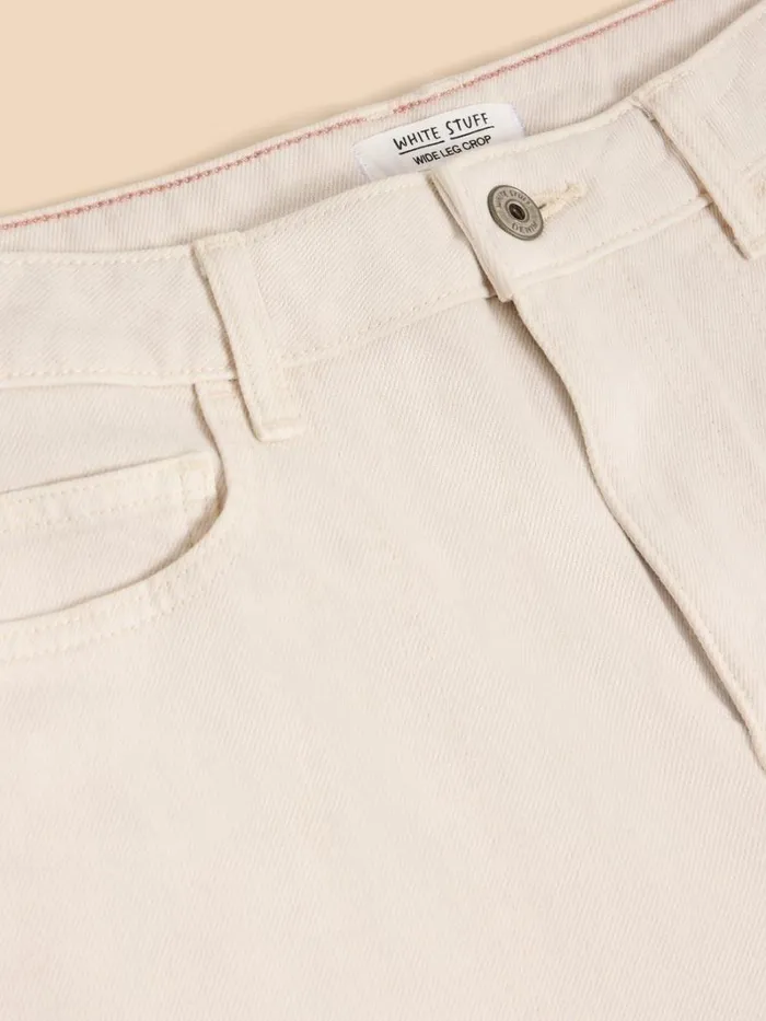 White Stuff TROUSERS Tia Wide Leg Crop Jean Natural White 8211 Women