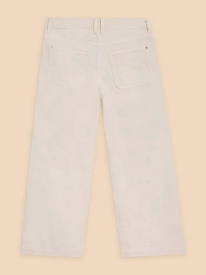 White Stuff TROUSERS Tia Wide Leg Crop Jean Natural White 8211 Women